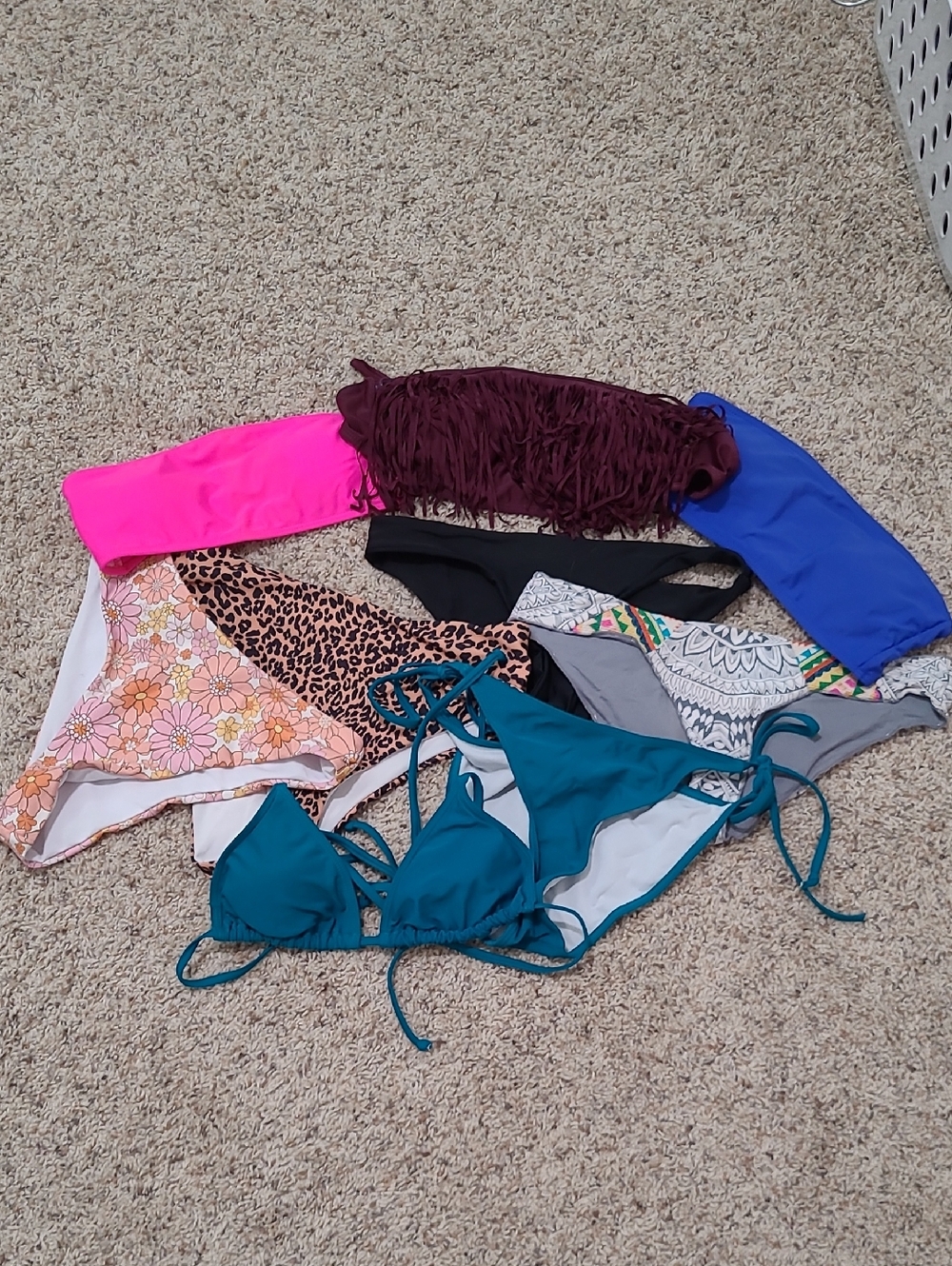 Mixed Swim Separates - Teal, Hot Pink, Blue, Leopard Flowered